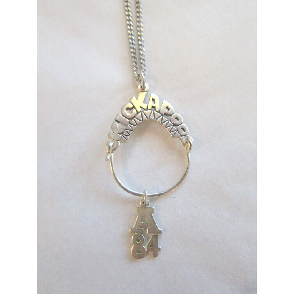 James Avery Vintage Kickapoo Silver Charm Holder Pendant + A84 Camp Charm Rare